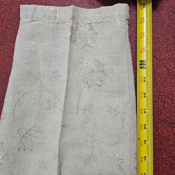 Talbots Linen-Blend Floral Ankle Slit Pants 18W Embroidered Coastal Lightweight - Picture 8 of 10